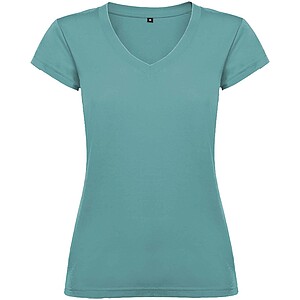 Victoria short sleeve womens v-neck t-shirt, dusty blue