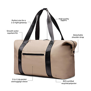 VINGA Baltimore RCS 24h weekend bag, greige