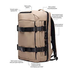 VINGA Baltimore RCS explorer’s backpack, greige