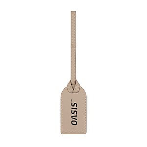 VINGA Baltimore RCS recycled polyester luggage tag, greige