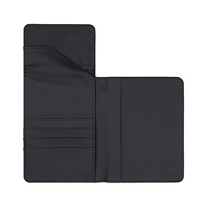 VINGA Baltimore RCS recycled polyester RFID passport cover, black