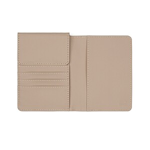 VINGA Baltimore RCS recycled polyester RFID passport cover, greige