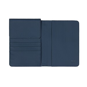VINGA Baltimore RCS recycled polyester RFID passport cover, navy