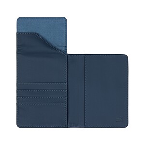 VINGA Baltimore RCS recycled polyester RFID passport cover, navy