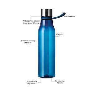 VINGA Lean RCS RPET waterbottle 800 ML, navy