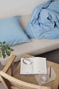 VINGA Marston OCS organic cotton bed linen, 4 pcs set, blue