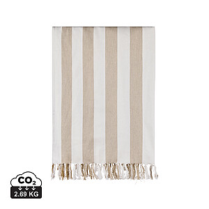 VINGA Ornos GRS recycled cotton hammam towel, beige, white