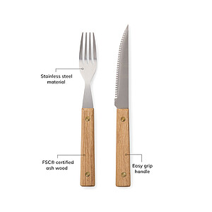 VINGA Paso 8 pcs bbq cutlery set, brown