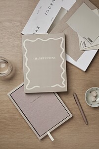 VINGA Thankfulness GRS recycled paper journal, beige