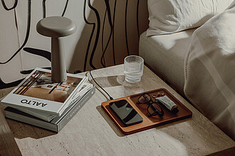 VINGA Timo RCS desk charger and accessory tray, brown