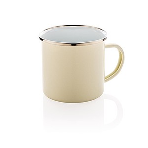 Vintage enamel mug, white
