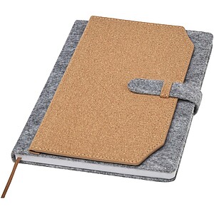 Viviana A5 recycled felt and cork notebook, natural