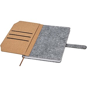 Viviana A5 recycled felt and cork notebook, natural