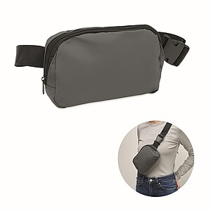 Waist bag in 210D polyester, stone grey