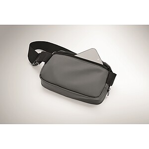 Waist bag in 210D polyester, stone grey