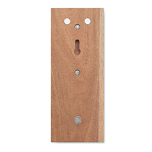 Wall mounted bottle opener in acacia wood and iron