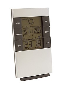 Weather station "Sunny Times" with LCD screen,colour silver, grey