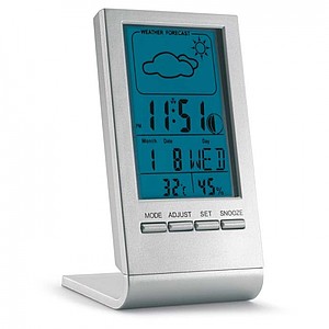 Weather station with blue LCD, silver
