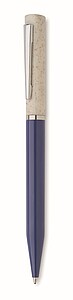 Wheat straw/ABS twist pen, white/blue