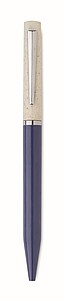 Wheat straw/ABS twist pen, white/blue