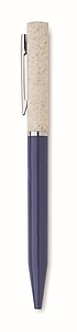 Wheat straw/ABS twist pen, white/blue