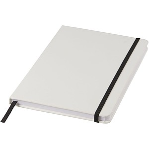 White A5 spectrum notebook with coloured strap