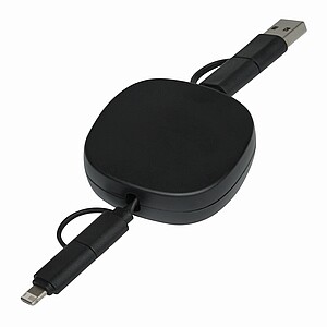 Wind up data cable, black