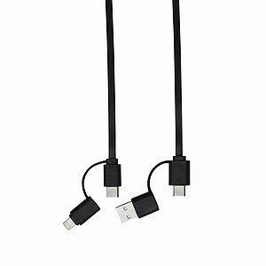 Wind up data cable, black