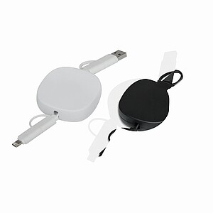 Wind up data cable, black