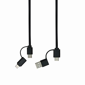 Wind up data cable, black