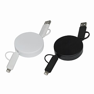 Wind up data cable, black