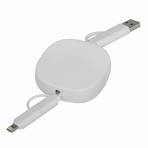 Wind up data cable, white