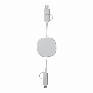 Wind up data cable, white