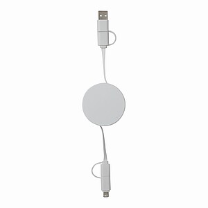 Wind up data cable, white