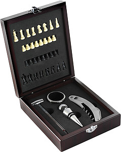 Wine set with chess-gameBrown