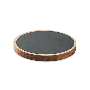 Wireless charger in acacia wood and recycled PU