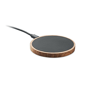 Wireless charger in acacia wood and recycled PU