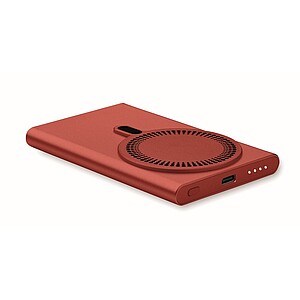 Wireless charger power bank, burgundy