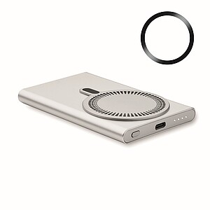 Wireless charger power bank, matt silver