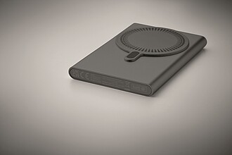 Wireless charger power bank, titanium