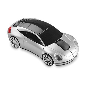 Wireless mouse in car shape, matt silver