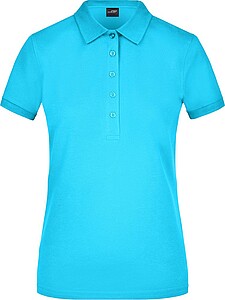 Womens elastic pique polo James Nicholson, turquise, S