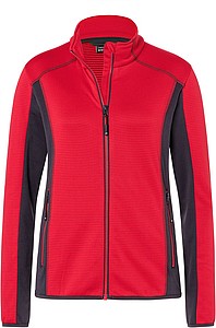 Womens fleece jacket JAMES & NICHOLSON, red/carbon, M