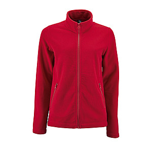 WOMENS PLAIN FLEECE JACKET NORMAN WOMEN, RED, L