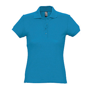 WOMENS POLO SHIRT PASSION, AQUA, S