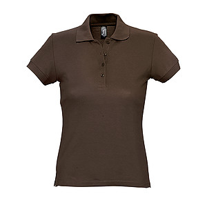 WOMENS POLO SHIRT PASSION, CHOCOLATE, S