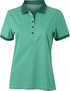 Womens polo T-shirt James Nicholson, green/dark green, M