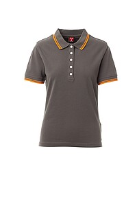 Womens polo T-shirt PAYPER SKIPPER LADY, smoke grey/orange, M