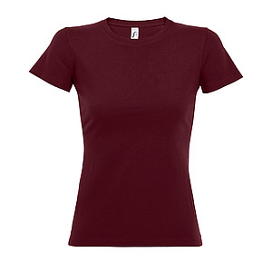 WOMENS ROUND NECK T-SHIRT IMPERIAL WOMEN, BURGUNDY, M