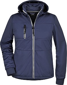 Womens softshell jacket JAMES & NICHOLSON, navy/navy/white, L